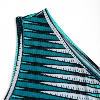 Summer new 2 color one shoulder striped print bandage micro-elastic slim sexy mini dress