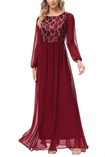 s-2xl plus size autumn new solid color micro elastic sequin zip-up high quality elegant maxi dress(with lining)