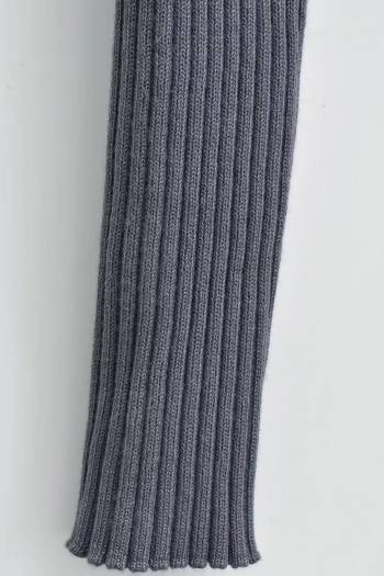 Autumn new 4 colors ribbed knit stretch turndown collar button stylish casual high quality midi dress