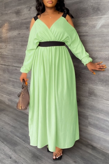 new 4 colors slight stretch hollow with belt loose casual maxi dress