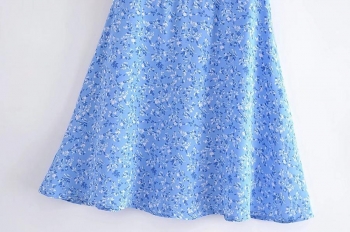 Casual slight stretch floral printing mini dress(size run small)