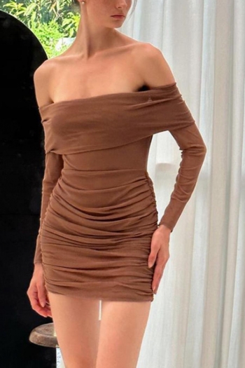 sexy slight stretch mesh shirring mini dress