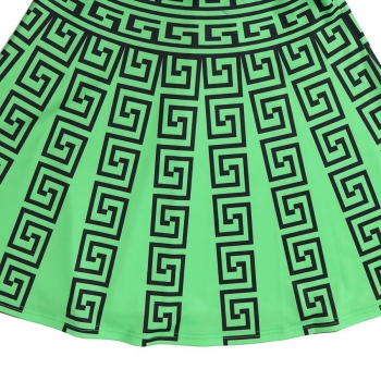 Stylish plus size slight stretch printing sleeveless waist mini dress