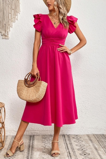 sexy slight stretch solid color backless lace-up midi dress
