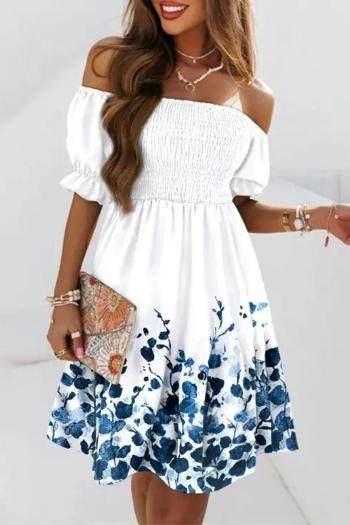 stylish plus size non-stretch floral printing ruffle mini dress