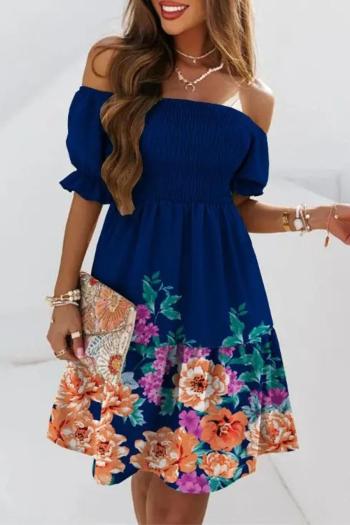 stylish plus size non-stretch floral printing ruffle mini dress #1