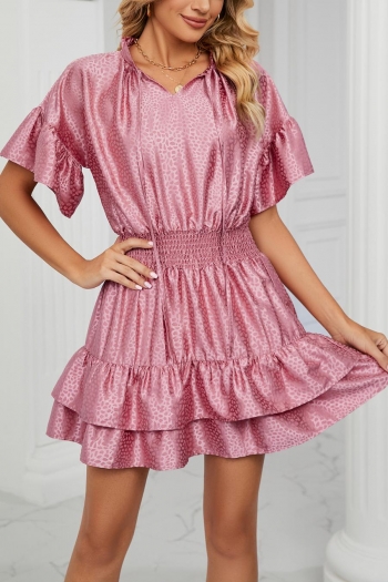 Casual plus size non-stretch satin 5 colors lace-up mini dress