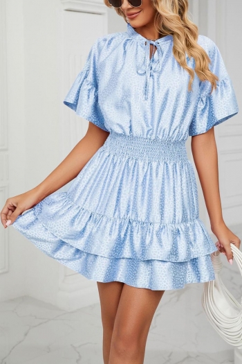 Casual plus size non-stretch satin 5 colors lace-up mini dress