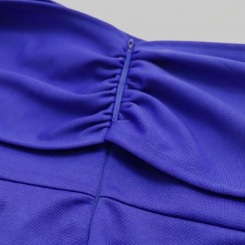 Sexy slight stretch off shoulder solid color with belt slit midi dress