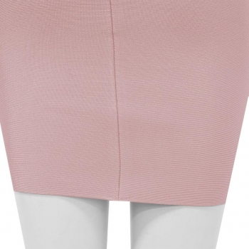 Sexy slight stretch slim eyelet lace-up mini dress