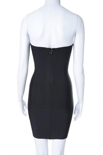 Sexy slight stretch slim eyelet lace-up mini dress