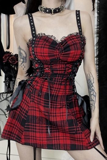 sexy slight stretch eyelet lace-up lattice mini dress(only dress)