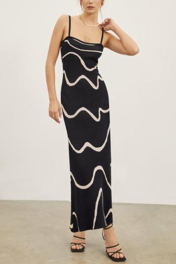 sexy slight stretch stripe knitted 5 colors backless sling maxi dress