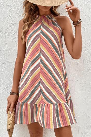 casual non-stretch stripe mini dress