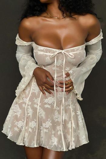 sexy slight stretch mesh lace mini dress