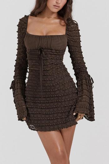 sexy slight stretch multi-layer lace mini dress