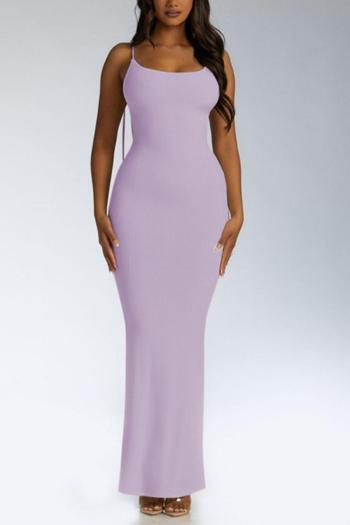 sexy slight stretch 3 colors backless lace-up maxi dress