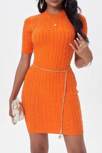sexy slight stretch solid color 4 colors slim knitted mini dress(without belt)