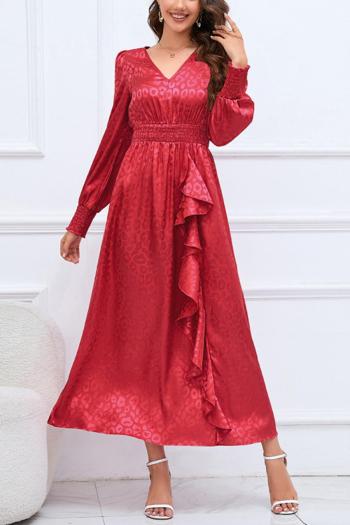 Sexy plus size slight stretch leopard v-neck backless lace-up maxi dress
