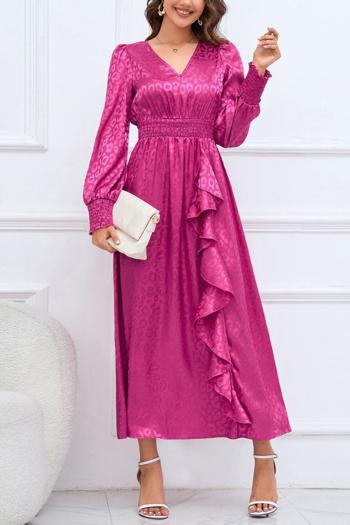 Sexy plus size slight stretch leopard v-neck backless lace-up maxi dress