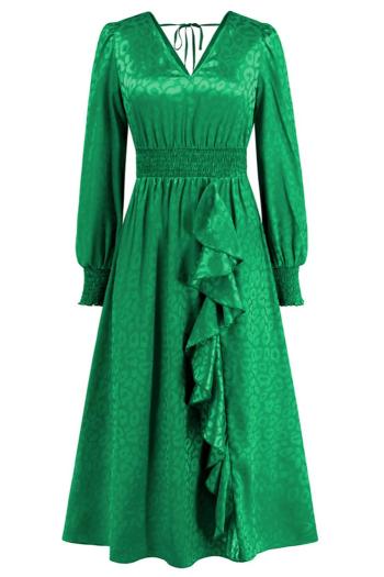 Sexy plus size slight stretch leopard v-neck backless lace-up maxi dress