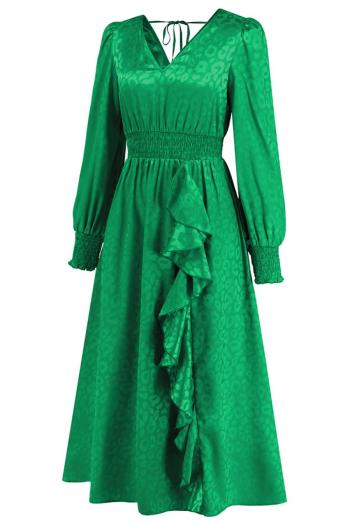 Sexy plus size slight stretch leopard v-neck backless lace-up maxi dress