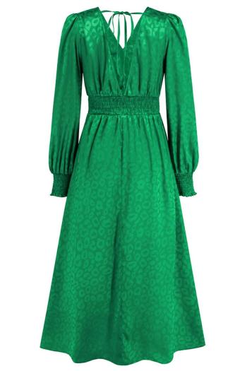 Sexy plus size slight stretch leopard v-neck backless lace-up maxi dress