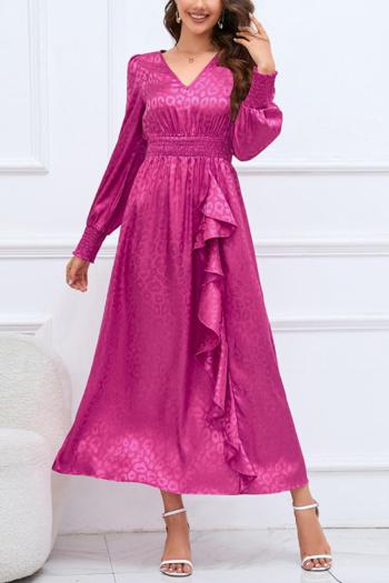 Sexy plus size slight stretch leopard v-neck backless lace-up maxi dress