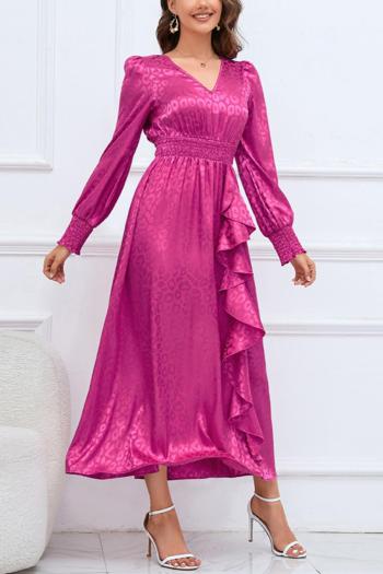 Sexy plus size slight stretch leopard v-neck backless lace-up maxi dress