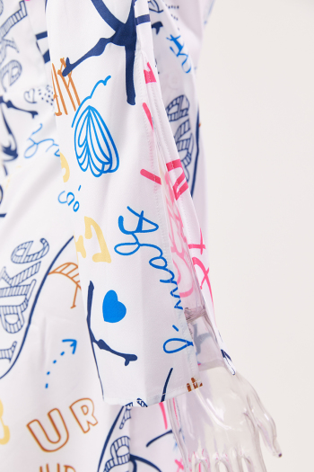 Sexy plus size slight stretch letter batch printing graffiti v-neck mini dress