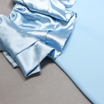 Pure color elegant slight stretch high quality zip-up slim split midi dress