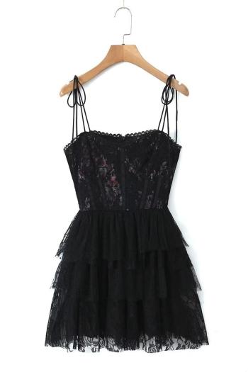 sexy non-stretch sling lace patchwork mini dress size run small