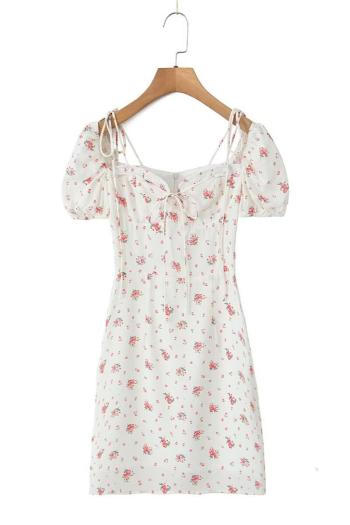 casual non-stretch floral print waist mini dress size run small