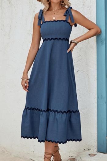 casual non-stretch simple sling loose midi dress