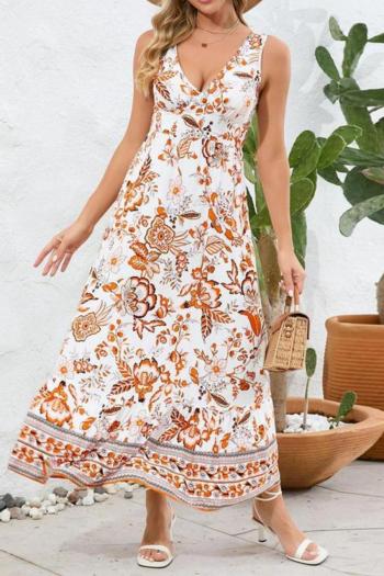 sexy plus size non-stretch stylish floral batch printing  maxi dress