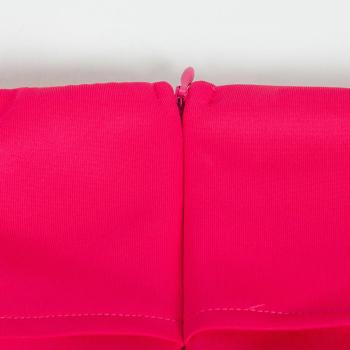 Sexy slight stretch pure color off shoulder ruffle bodycon mini dress