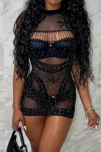 sexy high stretch rhinestone cutout mini dress (no underwear)