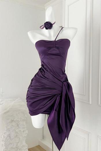 new sexy slight stretch strapless purple slim mini dress