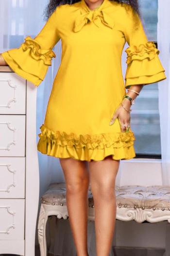 sexy plus size slight stretch 5 colors solid color lace-up mini dress