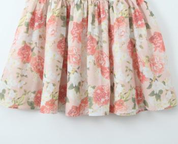 Stylish non-stretch flower batch printed underwire sling midi dress
