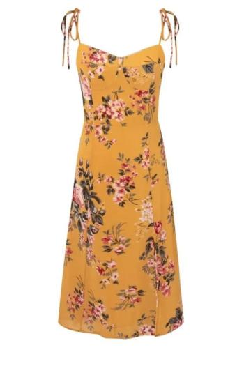 sexy slight stretch batch printing slim suspender midi dress(size run small)