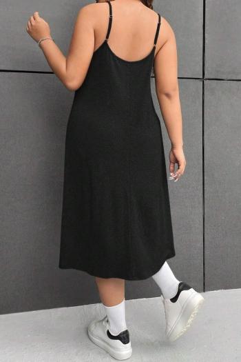 Sexy plus size slight stretch solid color backless midi dress