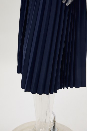 New plus-size non-stretch 5-color three-quarter sleeves maxi dress(with belt)