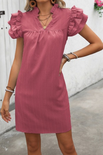 new casual plus-size non-stretch 4-color v-neck sleeveless mini dress