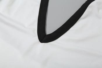 Sexy slight stretch contrast color halter-neck tight mini dress