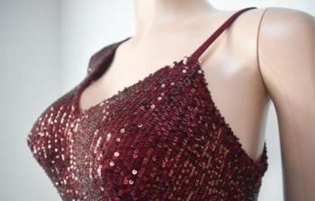 New plus-size slight stretch gradient patchwork sequins long sleeve maxi dress