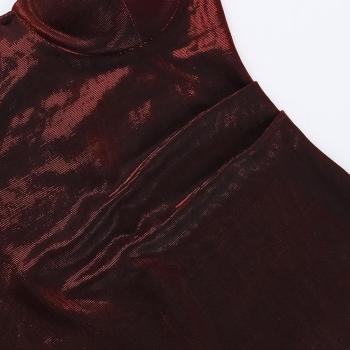 Sexy slight stretch glitter backless sling bodycon mini dress