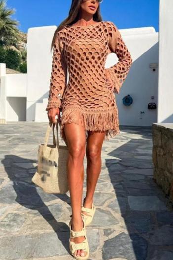 New sexy slight stretch 3 colors cutout tassels decor cover-up