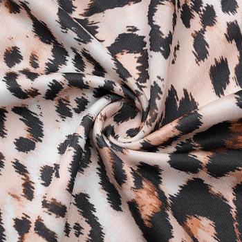 Sexy slight stretch leopard printing tube design slit midi dress