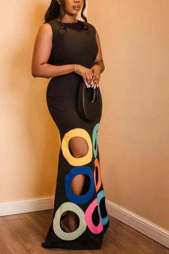 Sexy slight stretch slim hollow sleeveless maxi dress